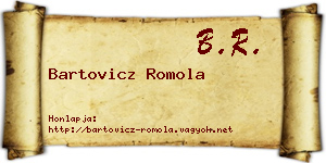 Bartovicz Romola névjegykártya